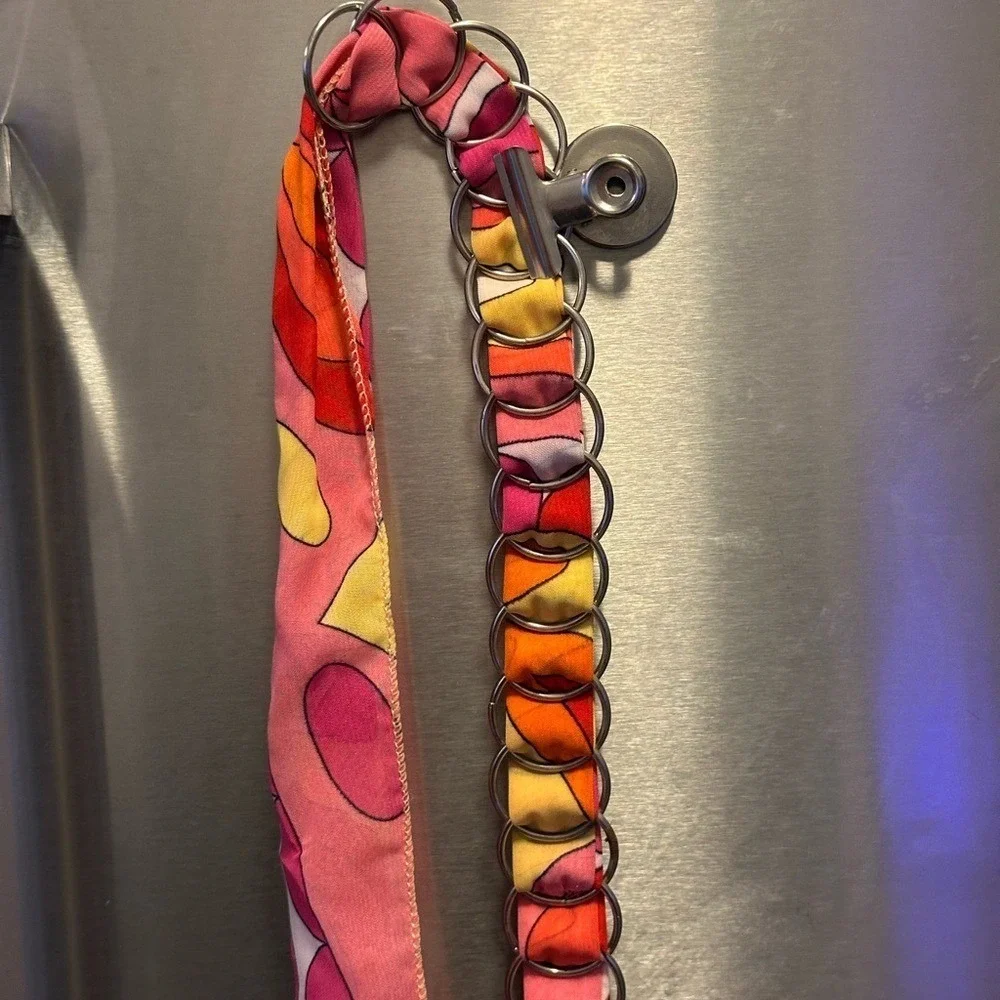 Bold vibrant hippie-chic,festival belt tie closure 29in total 20 w hardware